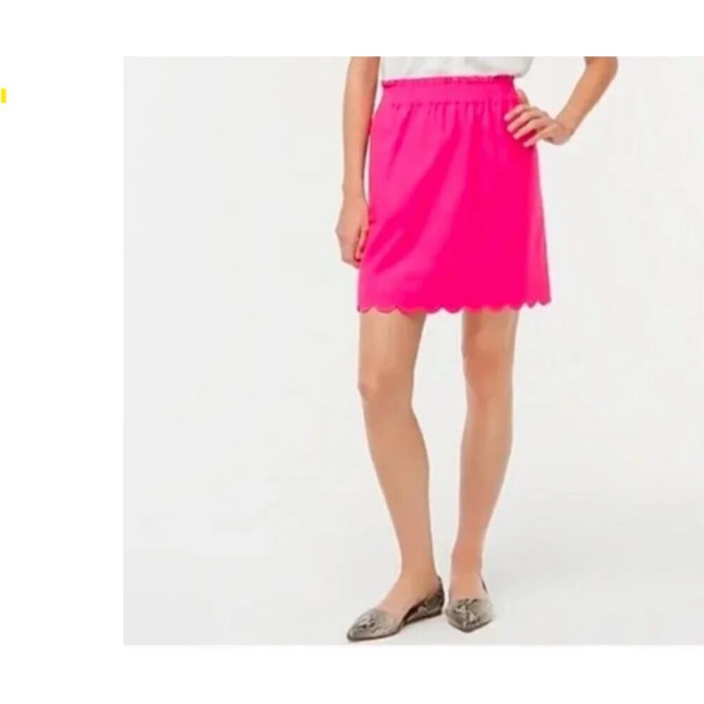 J. Crew Factory Pink Sidewalk Skirt with Scalloped Hem Size 0